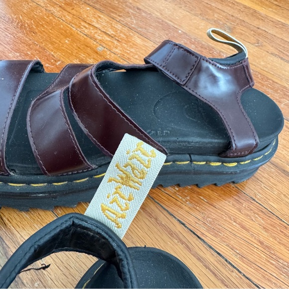 Doc Martens Oxford Rub Off Vegan Blaire Gladiator Sandals - Cherry Red - Picture 2 of 6